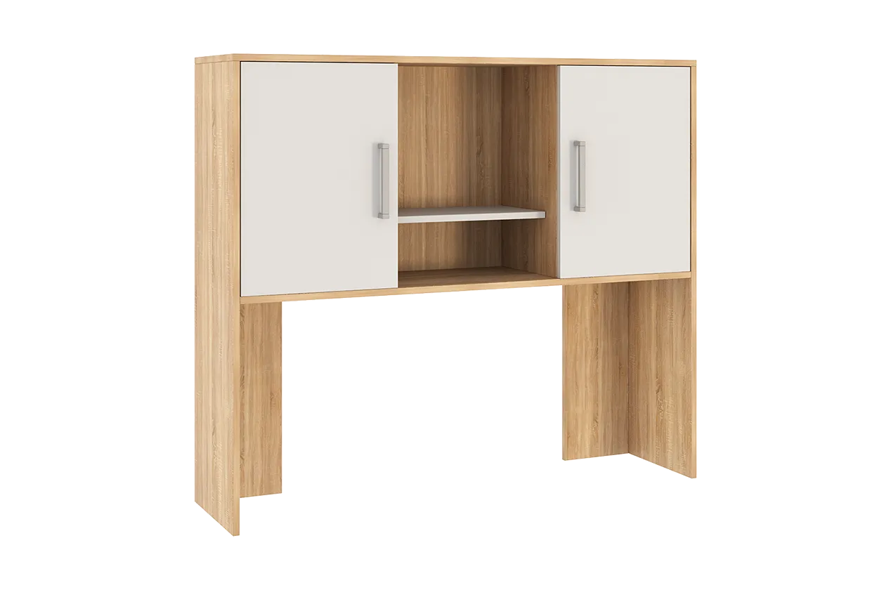 Надстройка стола компьютерного 1200 Лайт-2 дуб сонома/белый в Югорске - yugorsk.mebel-tymen.ru | фото