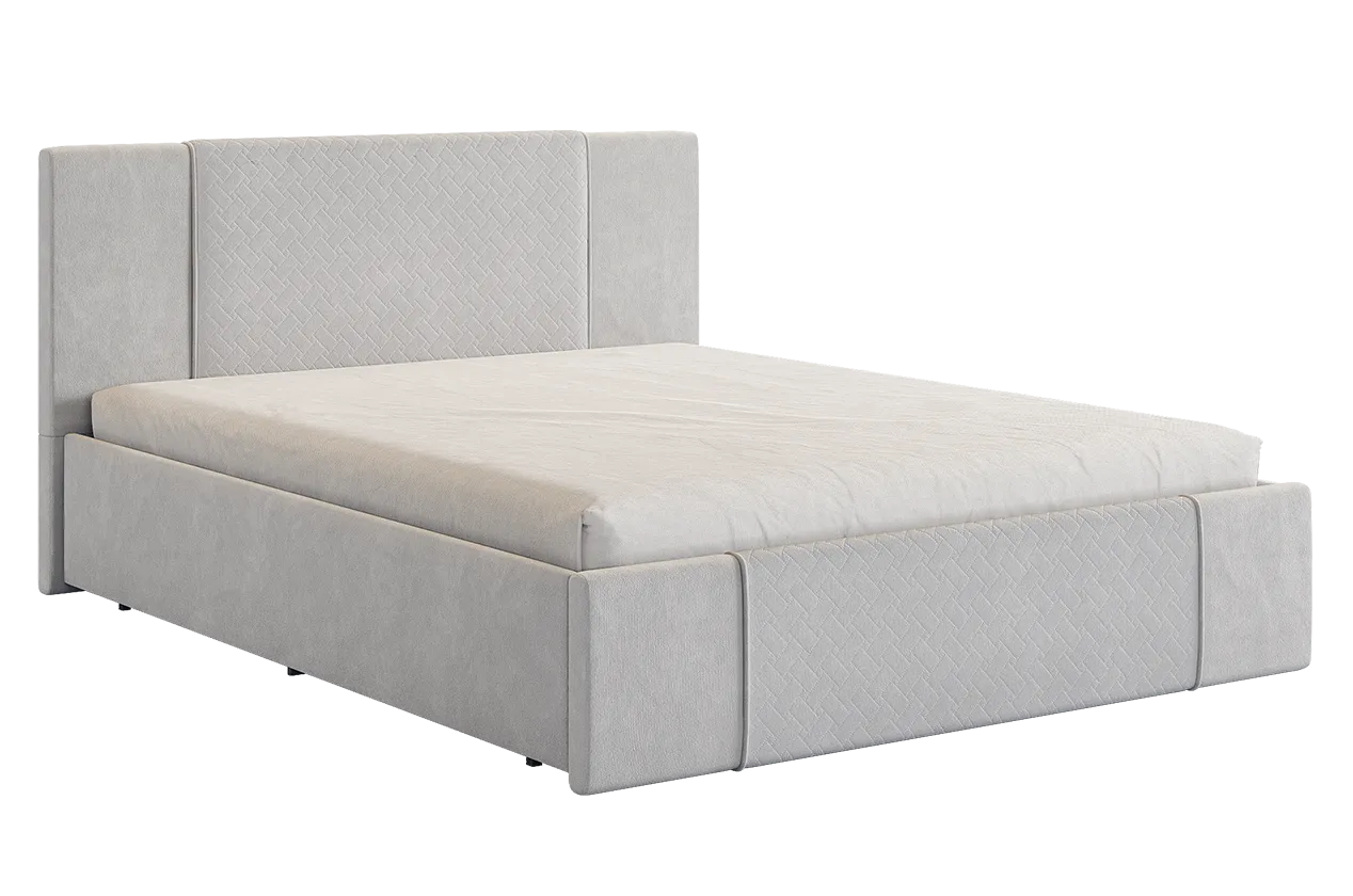 Кровать с основанием Хлоя 160х200 см галька (велюр) в Югорске - yugorsk.mebel-tymen.ru | фото