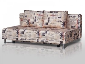 Диван Комфорт Лайт без подлокотников 2 подушки принт Газета в Югорске - yugorsk.mebel-tymen.ru | фото