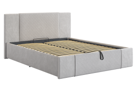 Кровать с подъемным механизмом Хлоя 160х200 см галька (велюр) в Югорске - yugorsk.mebel-tymen.ru | фото