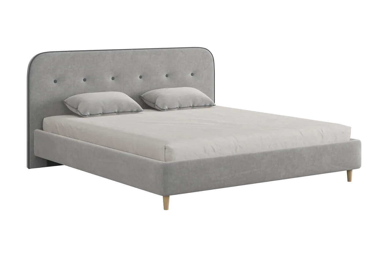 Кровать с основанием Лео 180х200 см галька (велюр)/графит (велюр) в Югорске - yugorsk.mebel-tymen.ru | фото