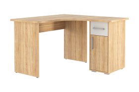 Стол компьютерный 1200 угловой Лайт-1 дуб сонома/белый в Югорске - yugorsk.mebel-tymen.ru | фото