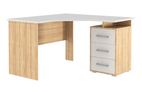 Стол компьютерный 1200 угловой Лайт-2 дуб сонома/белый в Югорске - yugorsk.mebel-tymen.ru | фото