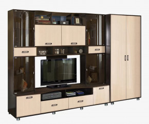 Гостиная Аллегро, вариант 4, венге Linum/дуб белфорт в Югорске - yugorsk.mebel-tymen.ru | фото