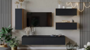 Гостиная «Глосс» №7 Яблоня Беллуно/Cтекло Графит матовый в Югорске - yugorsk.mebel-tymen.ru | фото