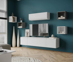 Гостиная МЭНКС №2 Белый/Белый-Серый графит в Югорске - yugorsk.mebel-tymen.ru | фото