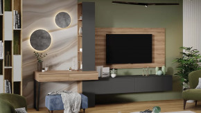 Гостиная «Порто» №8 Яблоня Беллуно, Графит софт в Югорске - yugorsk.mebel-tymen.ru | фото