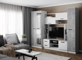 Гостиная СОЛО (ш2700*г500*в2100мм), ЛДСП Белый / ЛДСП Ателье светлое в Югорске - yugorsk.mebel-tymen.ru | фото