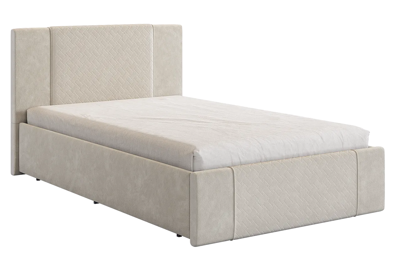 Кровать с основанием Хлоя 120х200 см крем (велюр) в Югорске - yugorsk.mebel-tymen.ru | фото