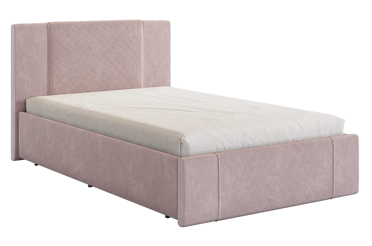 Кровать с основанием Хлоя 120х200 см нежно-розовый (велюр) в Югорске - yugorsk.mebel-tymen.ru | фото