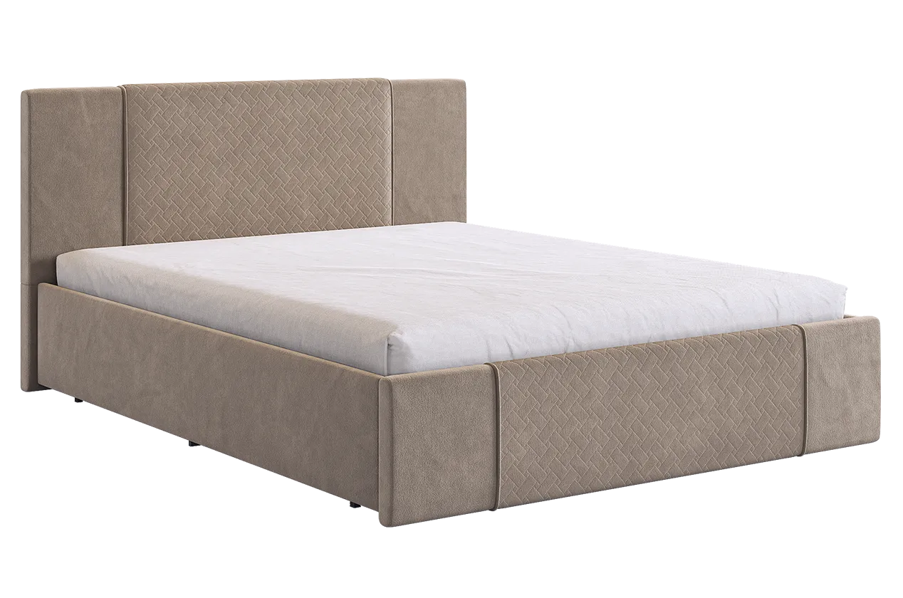 Кровать с основанием Хлоя 160х200 см латте (велюр) в Югорске - yugorsk.mebel-tymen.ru | фото