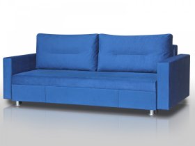 Диван Комфорт с прямыми подлокотниками синий в Югорске - yugorsk.mebel-tymen.ru | фото