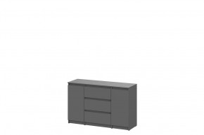 Комод 3 ящика двухстворчатый графит серый Денвер в Югорске - yugorsk.mebel-tymen.ru | фото