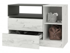 Комод Кент-1 Секция-5 Дуб Крафт Белый/Антрацит в Югорске - yugorsk.mebel-tymen.ru | фото