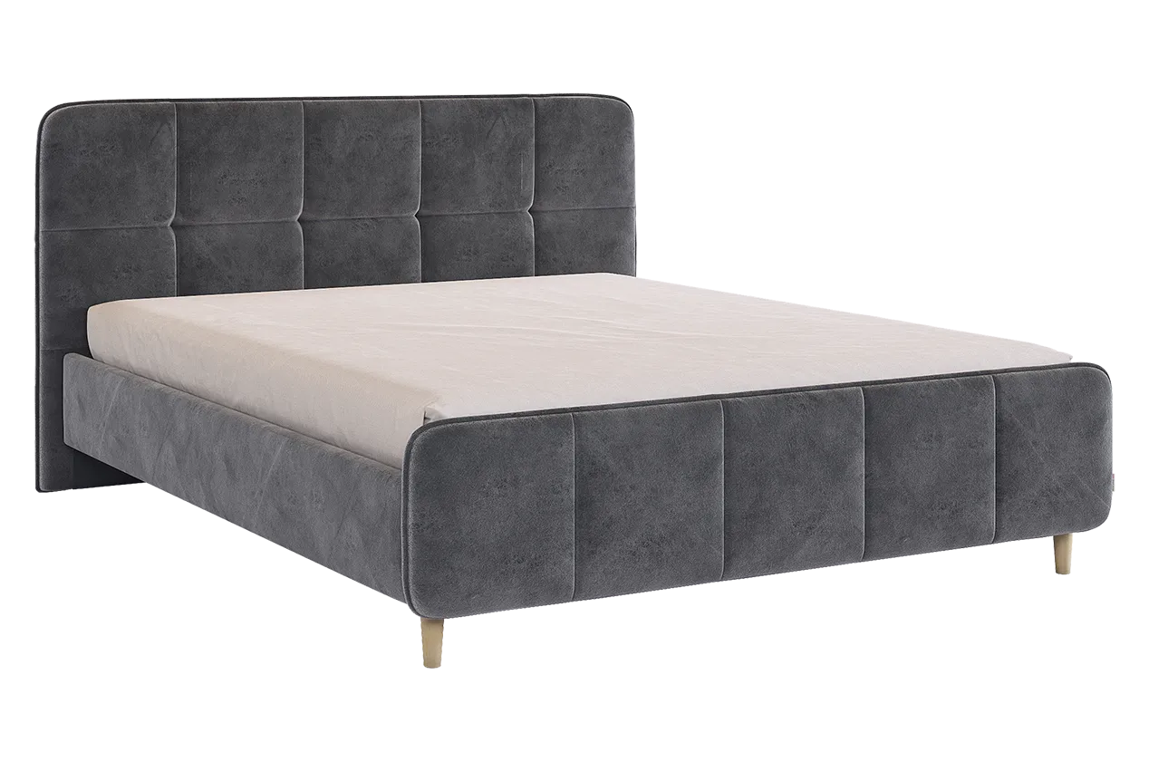 Кровать с основанием Грета 160х200 см грей алькантара (велюр) в Югорске - yugorsk.mebel-tymen.ru | фото