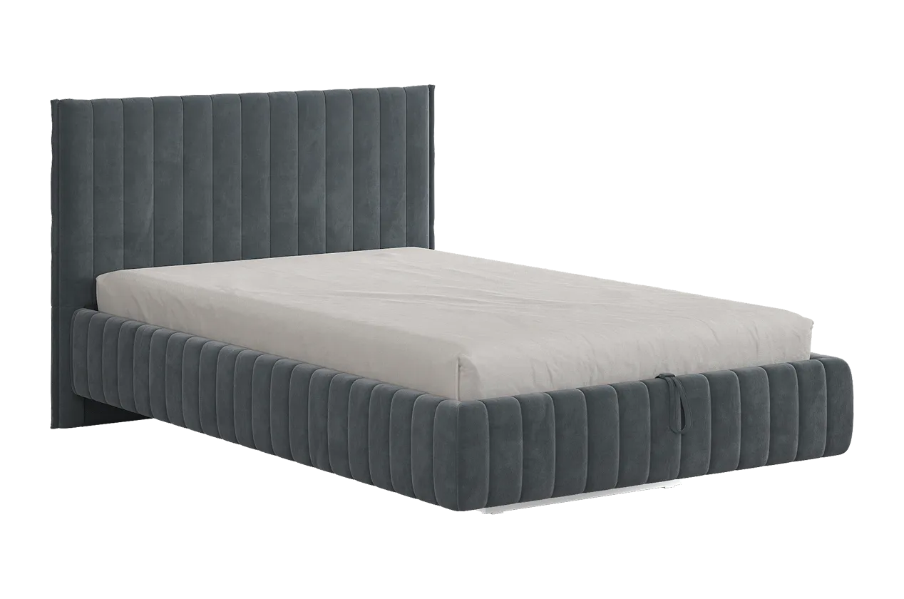 Кровать с подъемным механизмом Твикс 120х200 см графит (велюр) в Югорске - yugorsk.mebel-tymen.ru | фото