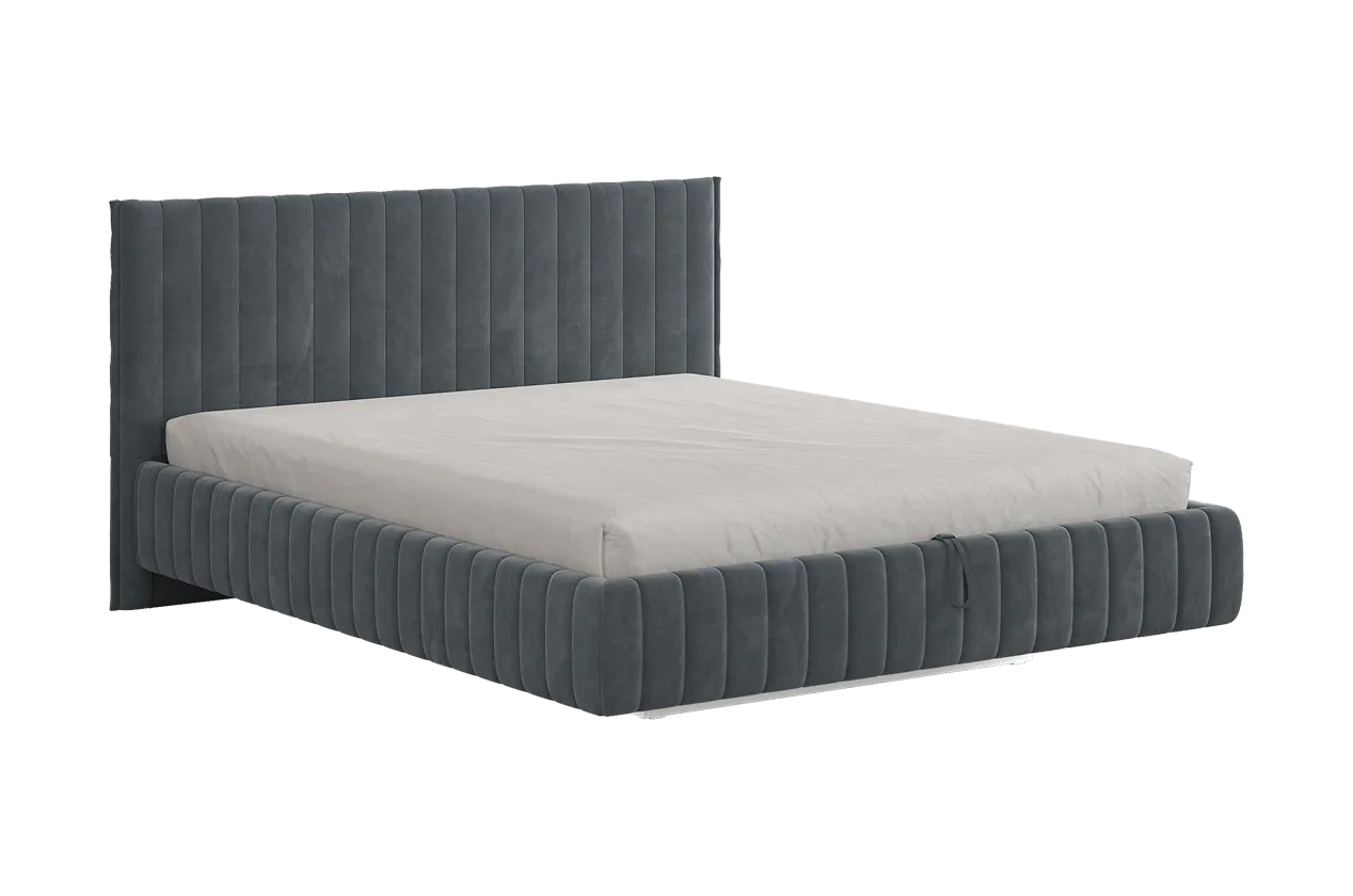 Кровать с подъемным механизмом Твикс 160х200 см графит (велюр) в Югорске - yugorsk.mebel-tymen.ru | фото