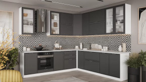 Кухонный гарнитур «Белладжио» №13 Белый, Софт графит в Югорске - yugorsk.mebel-tymen.ru | фото