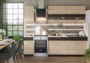 Кухонный гарнитур Маша 2,0 м венге/дуб сонома в Югорске - yugorsk.mebel-tymen.ru | фото