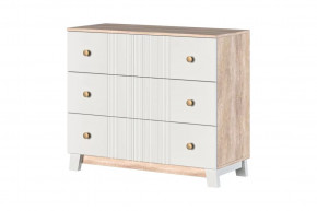 Ланзетти Комод 3 ящика Дуб Торонто/Жемчуг в Югорске - yugorsk.mebel-tymen.ru | фото