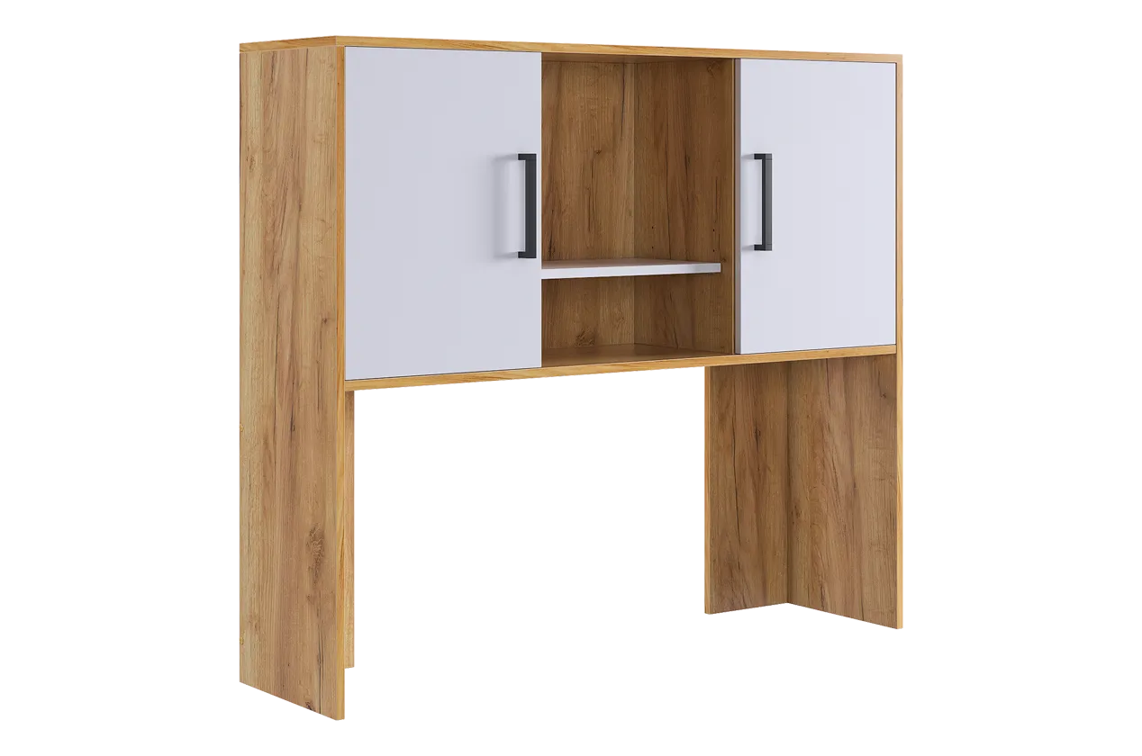 Надстройка стола компьютерного 1200 Лайт-2 дуб крафт золотой/белый в Югорске - yugorsk.mebel-tymen.ru | фото