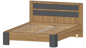 Ленора Кровать 1400 Дуб вотан/Графит в Югорске - yugorsk.mebel-tymen.ru | фото