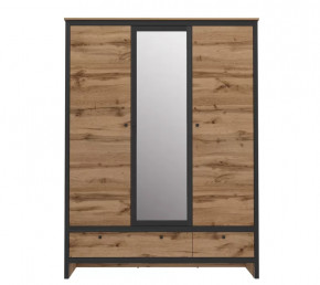 LOFT шкаф SZF3D2S (Дуб вотан/ Черный) в Югорске - yugorsk.mebel-tymen.ru | фото