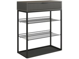 Обувница Вельвет графит/графит матовый/черный муар в Югорске - yugorsk.mebel-tymen.ru | фото