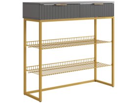 Обувница Классная 1 графит/графит матовый/золото в Югорске - yugorsk.mebel-tymen.ru | фото