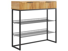 Обувница Классная 1 дуб крафт золотой/акация светлая/черный муар в Югорске - yugorsk.mebel-tymen.ru | фото