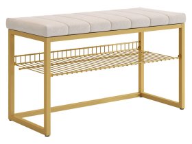 Обувница Классная 2 золото/крем (велюр) в Югорске - yugorsk.mebel-tymen.ru | фото