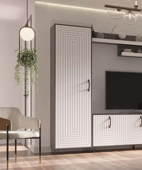 Пенал Квадро М-2 серый графит/софт вайт в Югорске - yugorsk.mebel-tymen.ru | фото