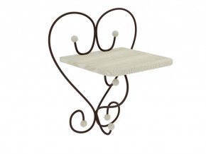 Полка настенная Милсон белая-металл коричневый в Югорске - yugorsk.mebel-tymen.ru | фото