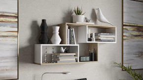 Полка настенная тип 4 Дуб Сонома/Белый в Югорске - yugorsk.mebel-tymen.ru | фото