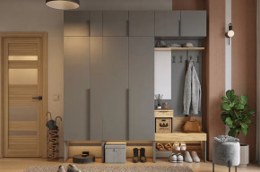 Прихожая Баско К10 графит/дуб крафт золотой в Югорске - yugorsk.mebel-tymen.ru | фото