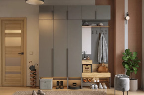 Прихожая Баско К7 графит/дуб крафт золотой в Югорске - yugorsk.mebel-tymen.ru | фото