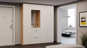 Прихожая «Хилтон» Дуб Крафт золотой, Белый матовый в Югорске - yugorsk.mebel-tymen.ru | фото