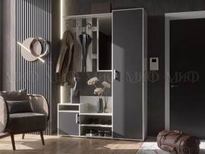 Прихожая Визит Графит/Дуб Крафт Белый в Югорске - yugorsk.mebel-tymen.ru | фото