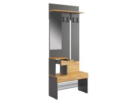 Прихожая Баско графит/дуб крафт золотой в Югорске - yugorsk.mebel-tymen.ru | фото