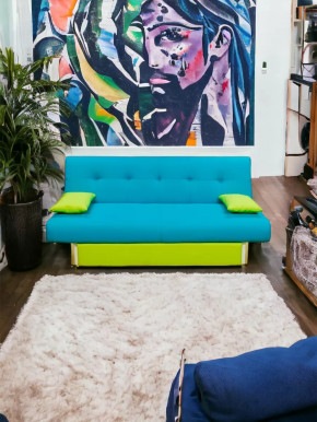 Прямой диван манго 4 Нео Азуре/Подушки Салат в Югорске - yugorsk.mebel-tymen.ru | фото