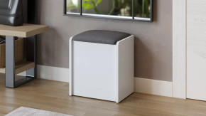 Пуф Бостон Белый Ясень, Велюр Серый в Югорске - yugorsk.mebel-tymen.ru | фото