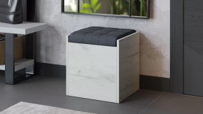 Пуф «Форест» Дуб крафт белый, Велюр Серый в Югорске - yugorsk.mebel-tymen.ru | фото