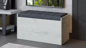 Пуф «Форест» Исп. 2 Дуб крафт белый, Велюр Серый в Югорске - yugorsk.mebel-tymen.ru | фото