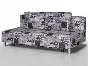 Диван Комфорт Лайт без подлокотников 2 подушки принт Рок в Югорске - yugorsk.mebel-tymen.ru | фото