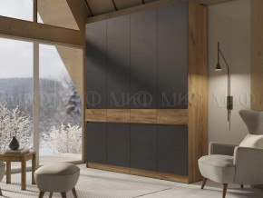 Шкаф 4-х створчатый Роджинамиф, дуб крафт/графит в Югорске - yugorsk.mebel-tymen.ru | фото