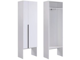 Шкаф двухдверный L600 Баско белое дерево в Югорске - yugorsk.mebel-tymen.ru | фото