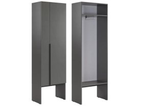 Шкаф двухдверный L600 Баско графит в Югорске - yugorsk.mebel-tymen.ru | фото