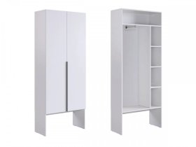 Шкаф двухдверный L800 Баско белое дерево в Югорске - yugorsk.mebel-tymen.ru | фото