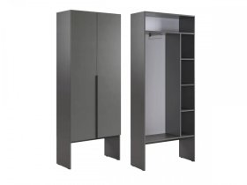 Шкаф двухдверный L800 Баско графит в Югорске - yugorsk.mebel-tymen.ru | фото