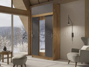 Шкаф с антресолью Басямиф, графит/дуб крафт в Югорске - yugorsk.mebel-tymen.ru | фото